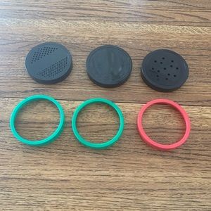 Lot of 6 Magic Bullet Accessories Replacement Parts 3 Cup Lids Strainers 3 Rings